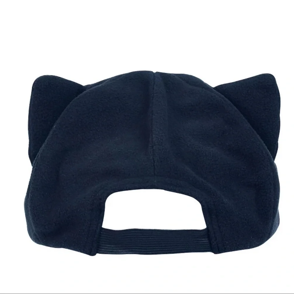 New Gentle Meow Women’s Black Baseball Cat Cap Hat With Whiskers & Ears Polar - Picture 4 of 16